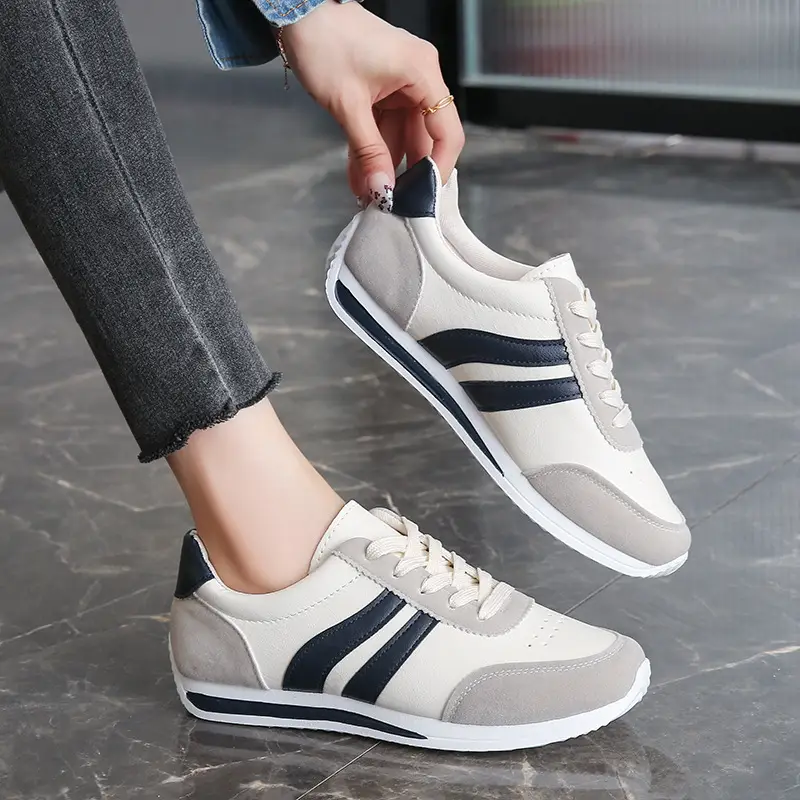 Cross-border Explosions Summer White Shoes Soft Sole All-match Forrest Gump Shoes Lace-up Casual sneaker Soft Leather Running Shoes Women's Shoes - Image 5
