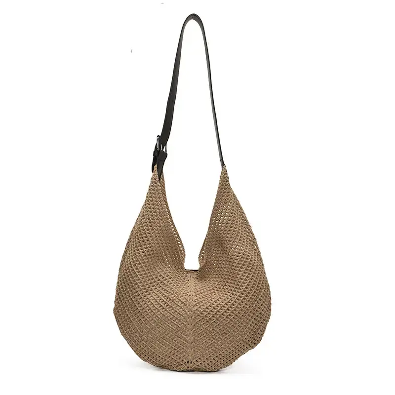 Women's Yellow Waffle Knit Shoulder Bag Travel Casual - Image 9