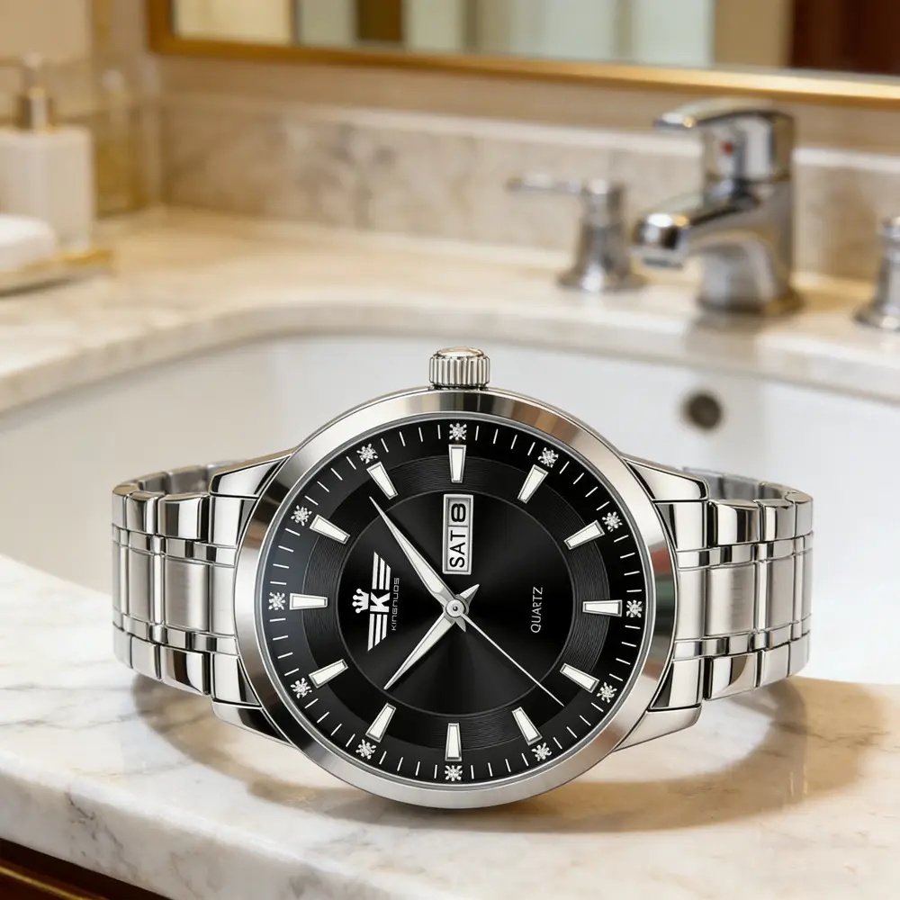 High-end fashion automatic double calendar business men's wrist watch waterproof luminous diamond watch wholesale butterfly buckle — feature 40