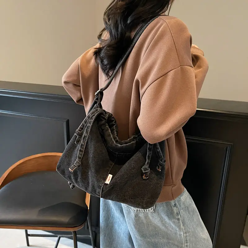 Women Denim Shoulder Bag Large Capacity 2025 Spring - Image 5