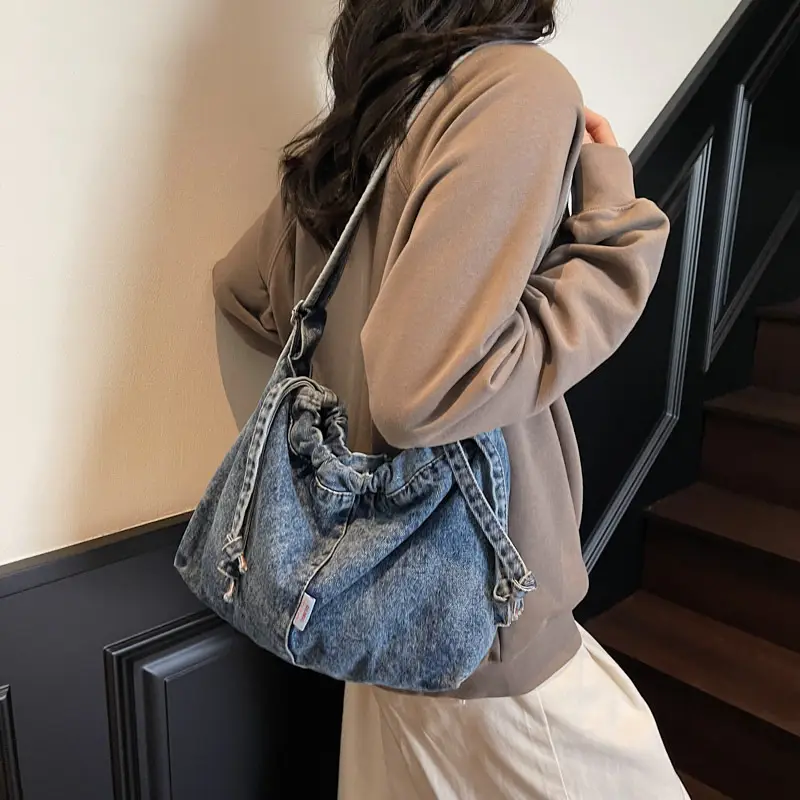 Women Denim Shoulder Bag Large Capacity 2025 Spring - Image 7