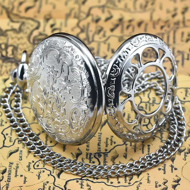 Bronze Sunflower Pocket Watch with Flip Cover & Quartz Movement — feature 7