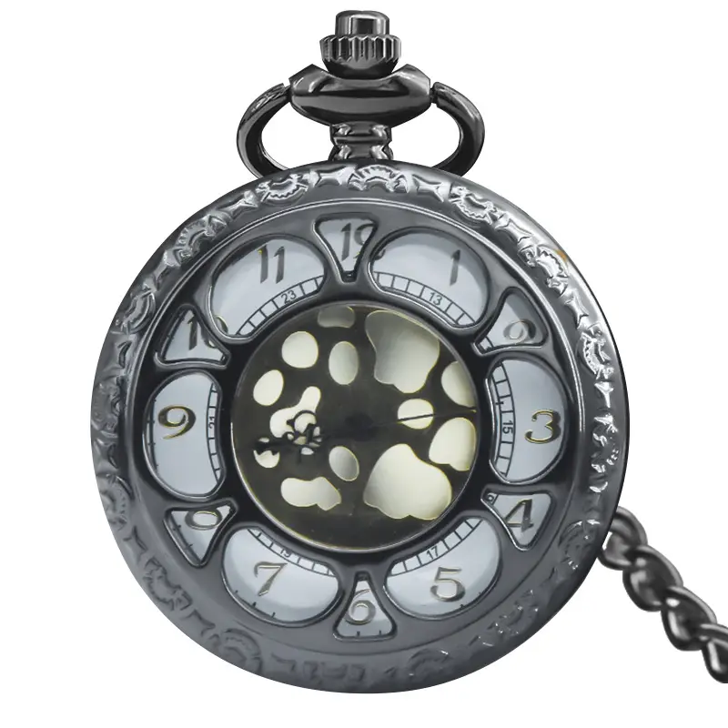 Bronze Sunflower Pocket Watch with Flip Cover & Quartz Movement