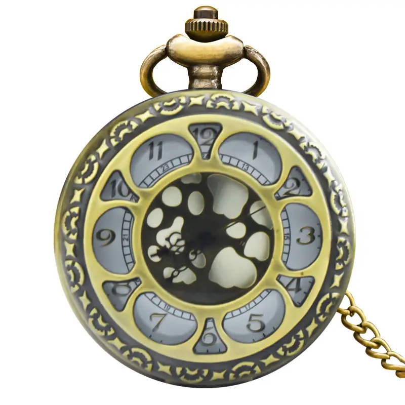 Bronze Sunflower Pocket Watch with Flip Cover & Quartz Movement