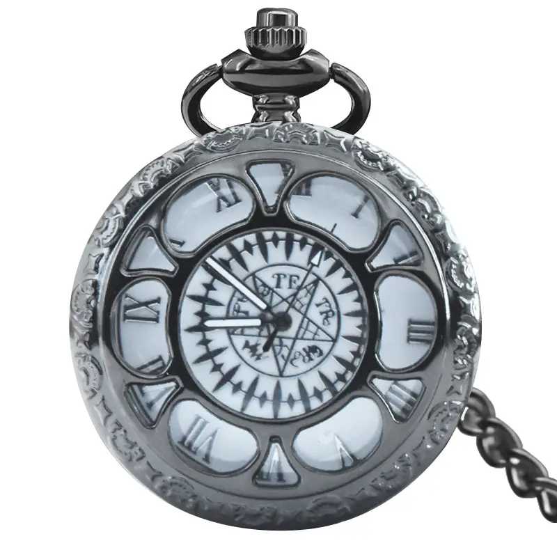 Bronze Sunflower Pocket Watch with Flip Cover & Quartz Movement