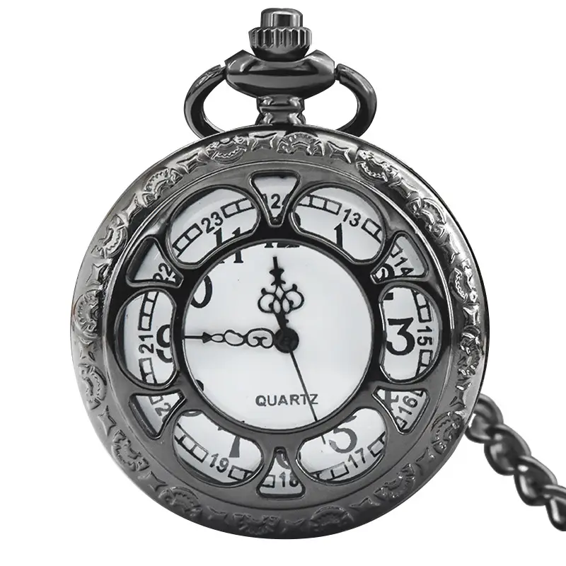 Bronze Sunflower Pocket Watch with Flip Cover & Quartz Movement
