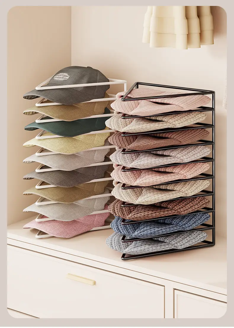 Multi-Functional Hat & Cap Storage Rack 19x16cm Gold Metal — feature 5