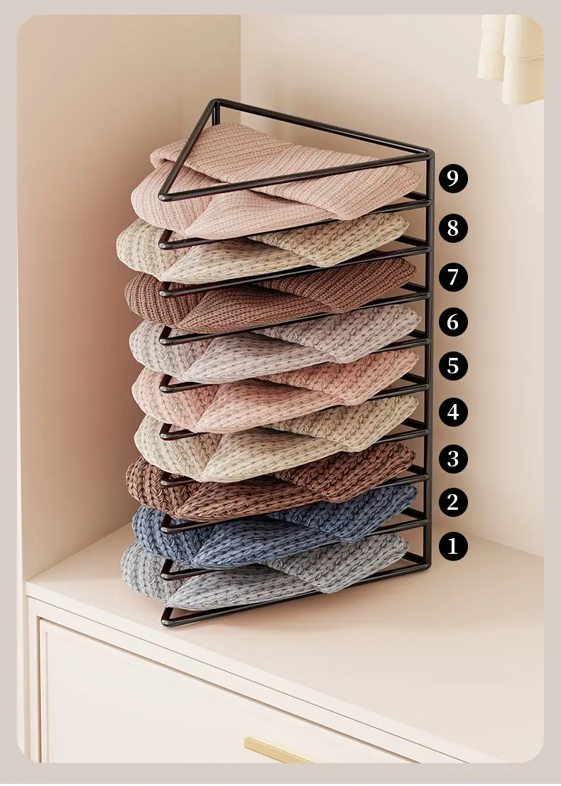 Multi-Functional Hat & Cap Storage Rack 19x16cm Gold Metal — feature 7