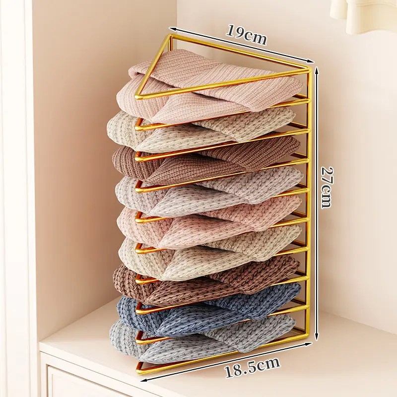 Multi-Functional Hat & Cap Storage Rack 19x16cm Gold Metal - Image 5