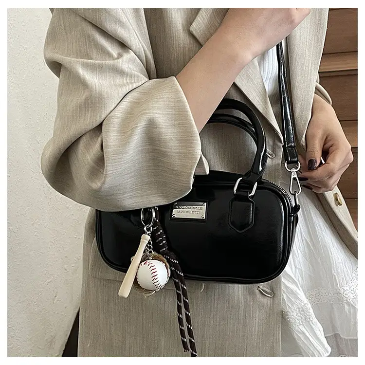 Women's Brown Leather Bowling Bag Shoulder Crossbody 2025 — feature 16