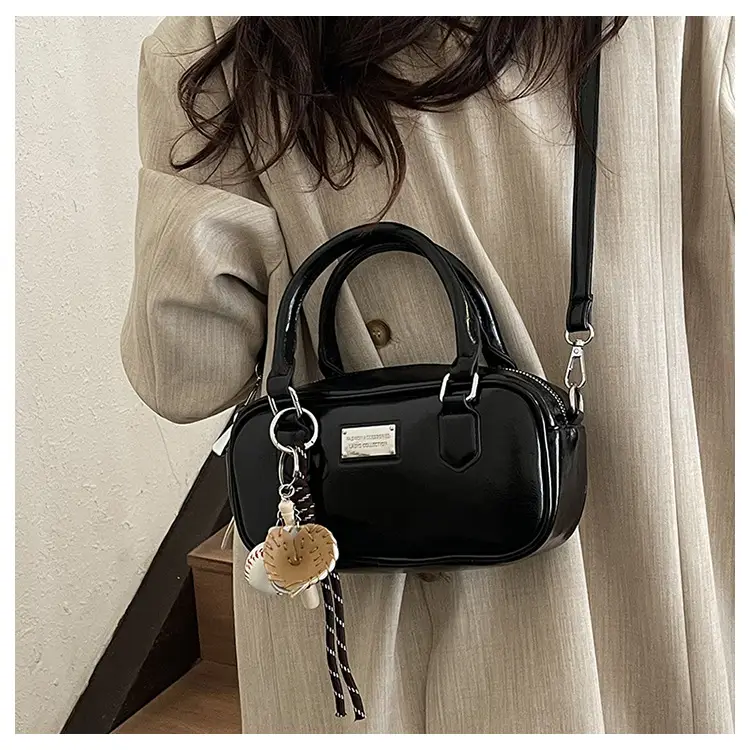 Women's Brown Leather Bowling Bag Shoulder Crossbody 2025 — feature 18