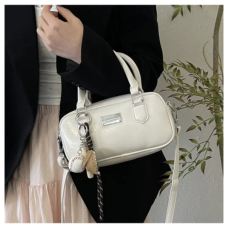 Women's Brown Leather Bowling Bag Shoulder Crossbody 2025 — feature 19