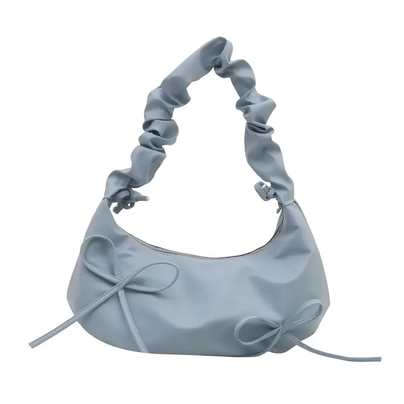 White Pleated Crossbody Bag for Women 2025 Spring