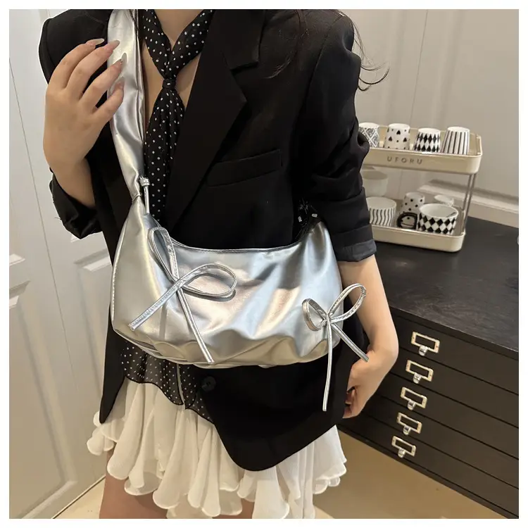 White Pleated Crossbody Bag for Women 2025 Spring — feature 12