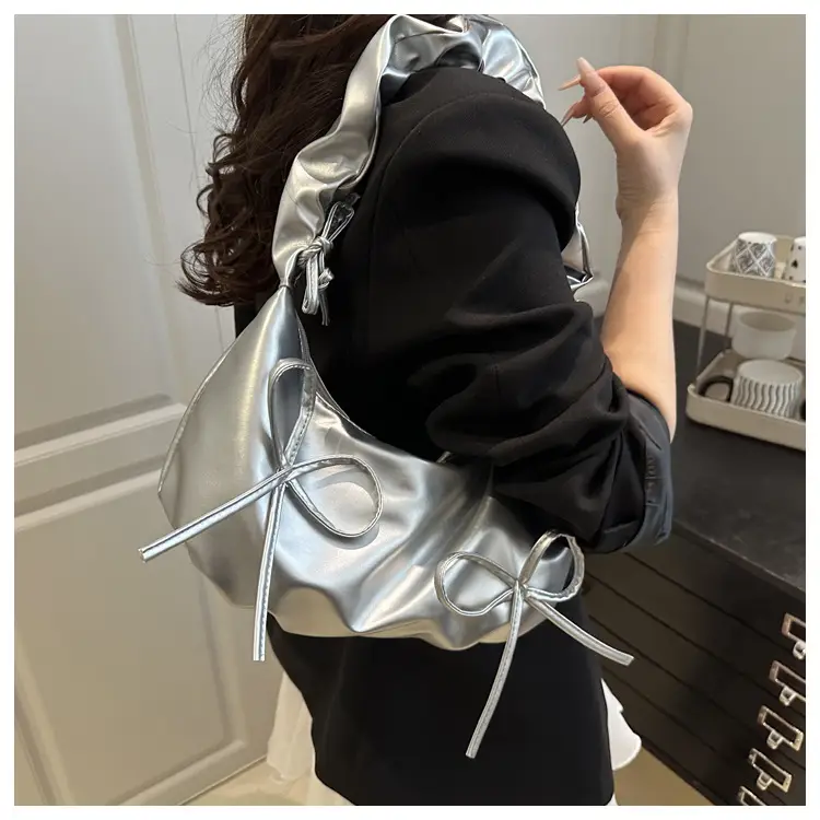 White Pleated Crossbody Bag for Women 2025 Spring — feature 13