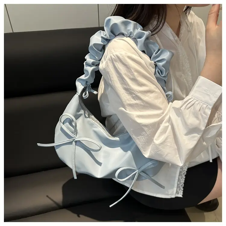 White Pleated Crossbody Bag for Women 2025 Spring — feature 16