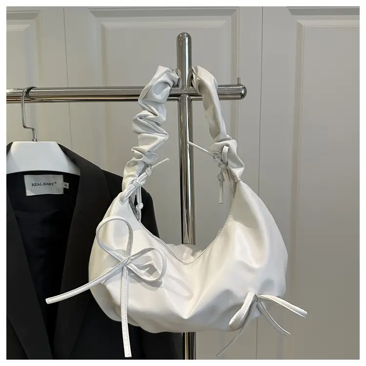 White Pleated Crossbody Bag for Women 2025 Spring — feature 20