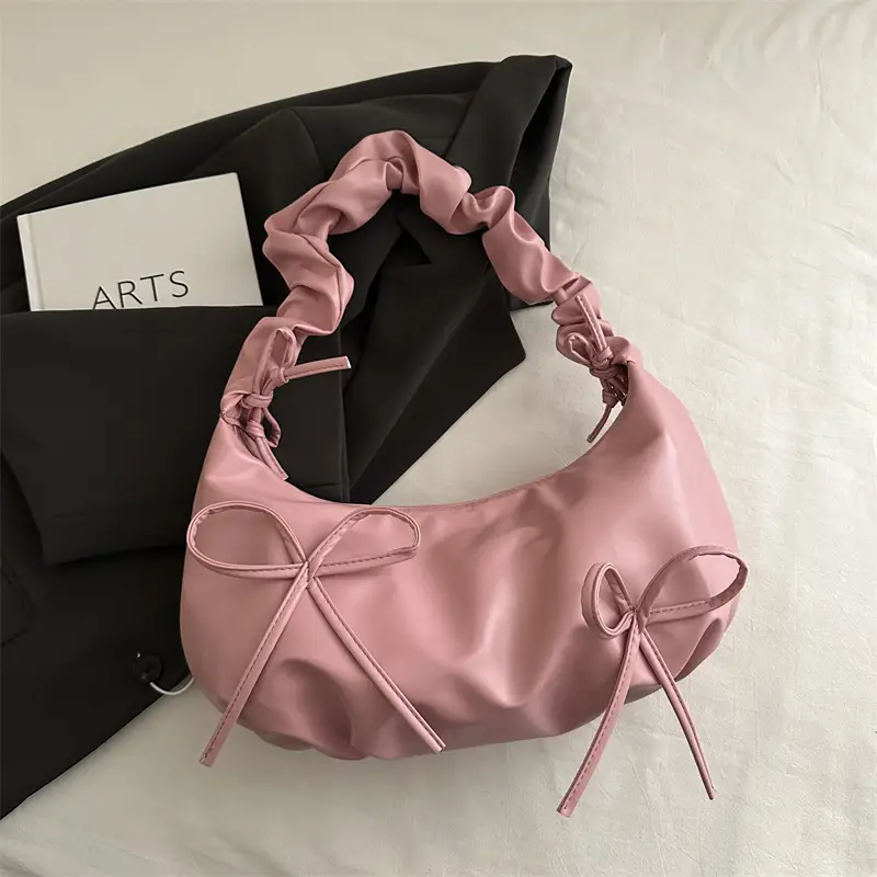 White Pleated Crossbody Bag for Women 2025 Spring