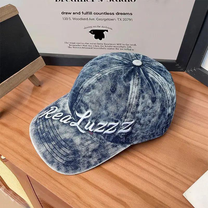 Grey Embroidered Denim Cap 546cm — feature 17