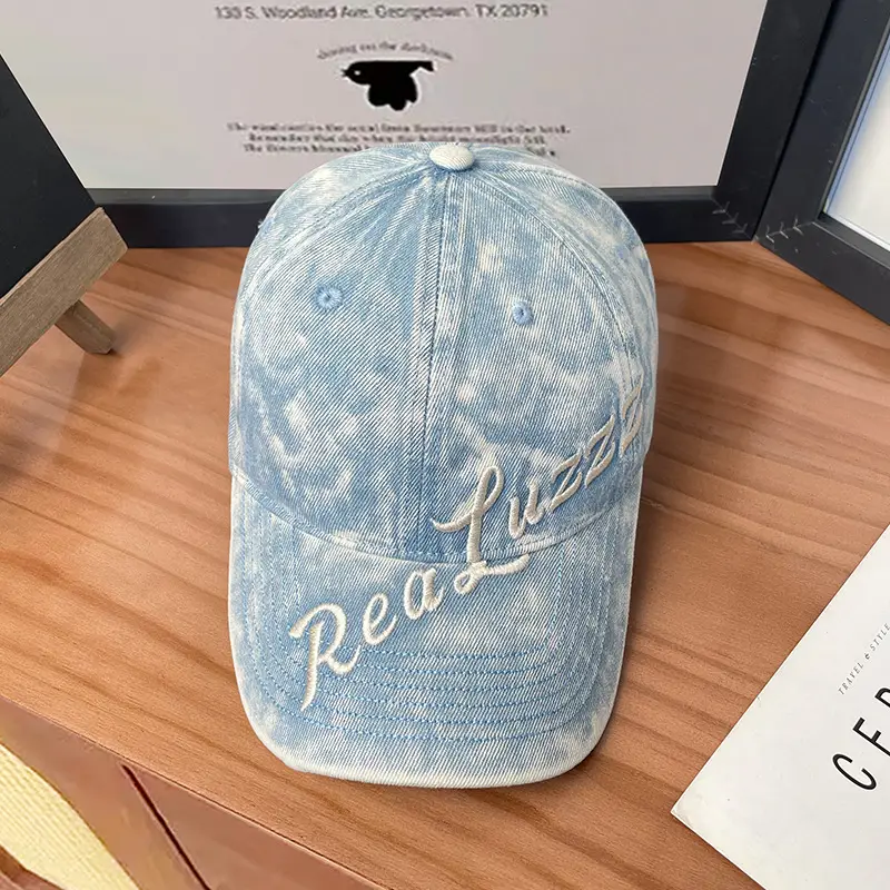 Grey Embroidered Denim Cap 546cm — feature 19