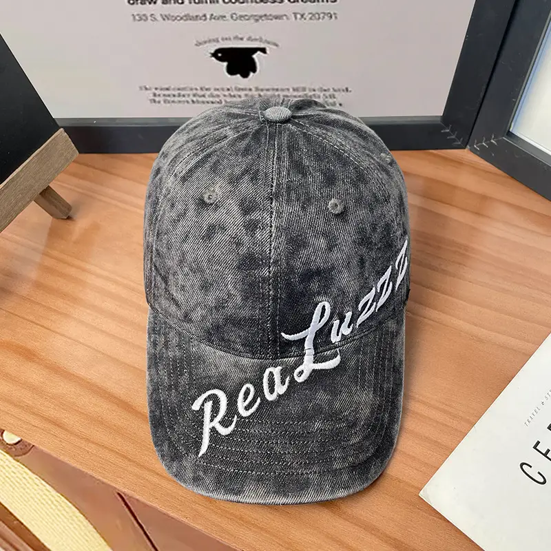 Grey Embroidered Denim Cap 546cm — feature 22