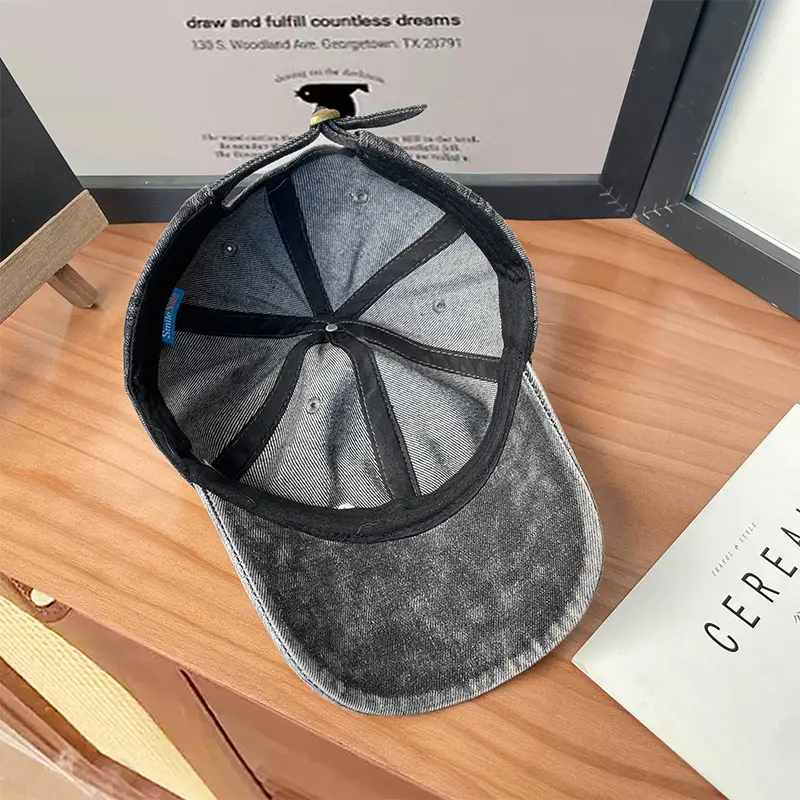 Grey Embroidered Denim Cap 546cm — feature 24