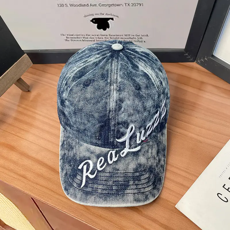 Grey Embroidered Denim Cap 546cm - Image 2