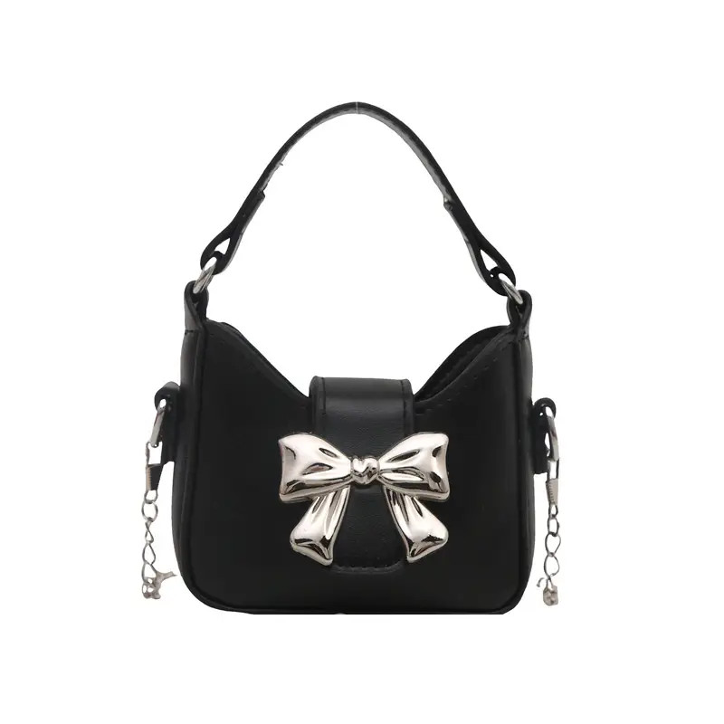 Purple Mini Chain Bow Handbag for Women - Image 11