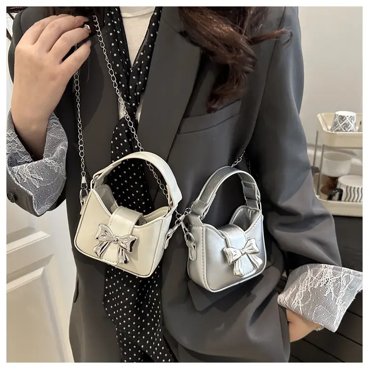 Purple Mini Chain Bow Handbag for Women — feature 17