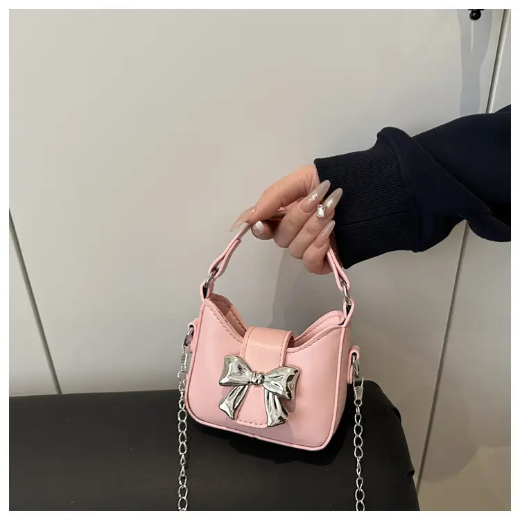 Purple Mini Chain Bow Handbag for Women — feature 23