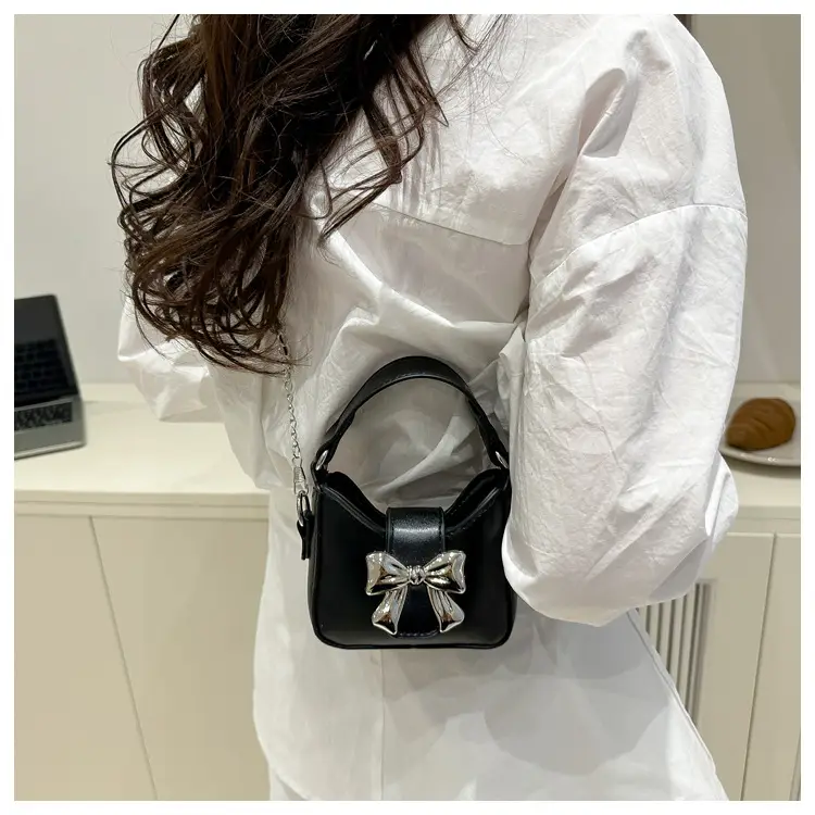 Purple Mini Chain Bow Handbag for Women — feature 35