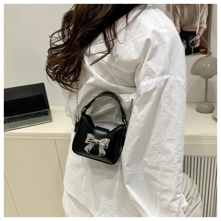 Purple Mini Chain Bow Handbag for Women — feature 37