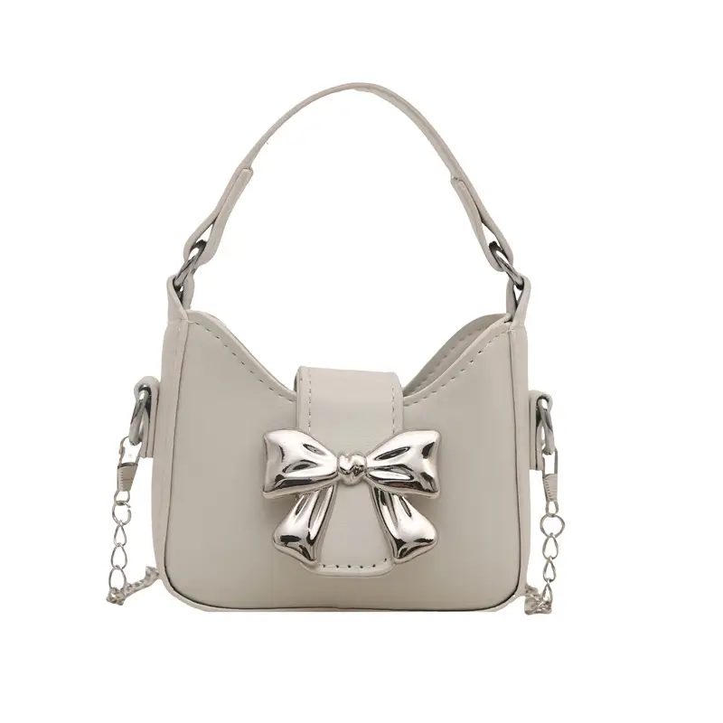 Purple Mini Chain Bow Handbag for Women - Image 2