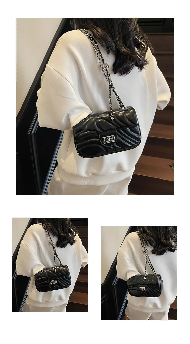 Light Green Embroidery Crossbody Bag with Silver Chain — feature 12