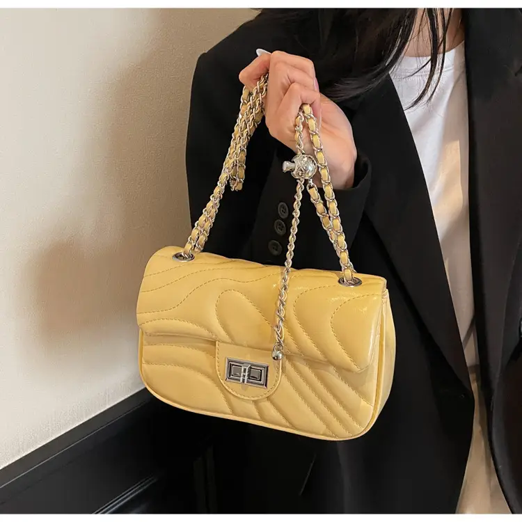 Light Green Embroidery Crossbody Bag with Silver Chain — feature 20