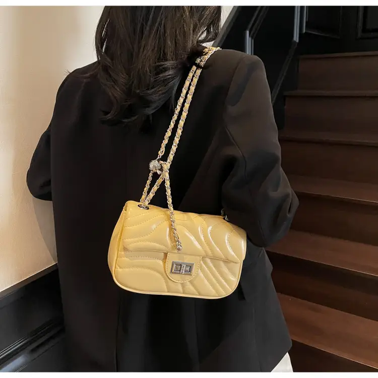 Light Green Embroidery Crossbody Bag with Silver Chain — feature 22