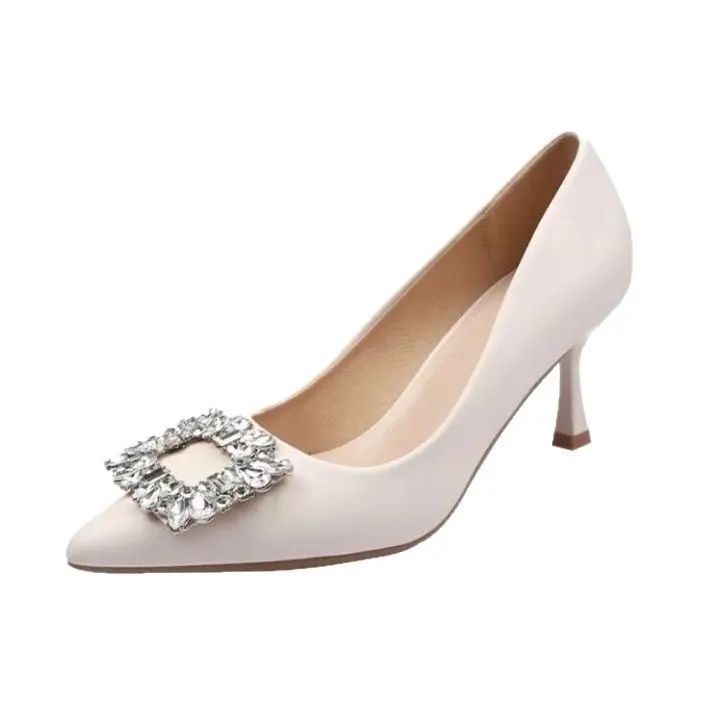 French-Style High Heels for Women, Stiletto Heels, 2026 Spring and Autumn New Style, Comfortable Pointed Toe, Elegant Professional Work Shoes, Rhinestone Single Shoes - Image 6