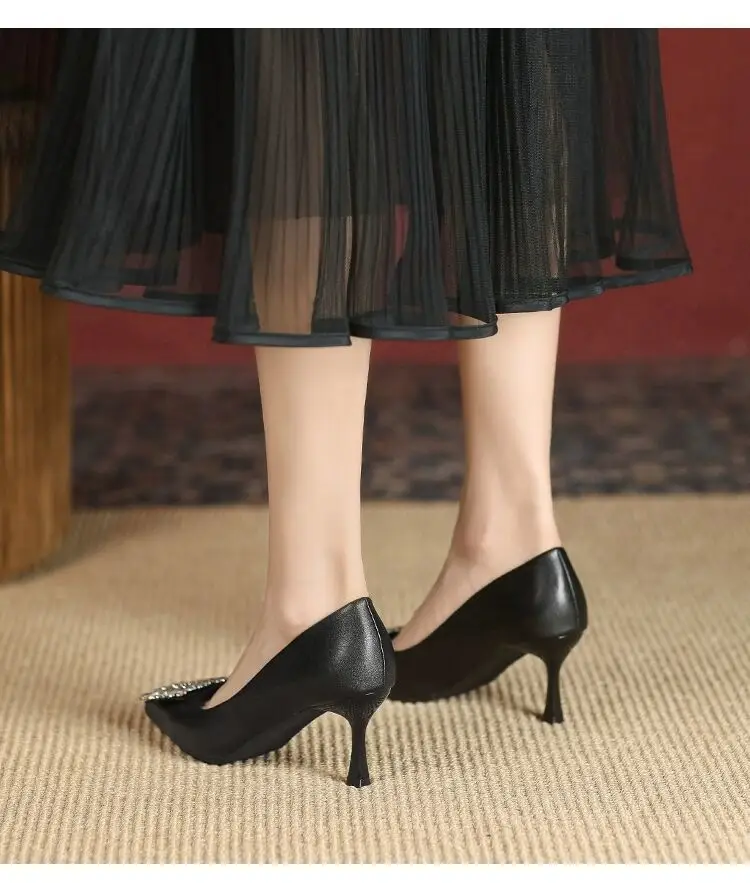 French-Style High Heels for Women, Stiletto Heels, 2026 Spring and Autumn New Style, Comfortable Pointed Toe, Elegant Professional Work Shoes, Rhinestone Single Shoes — feature 5