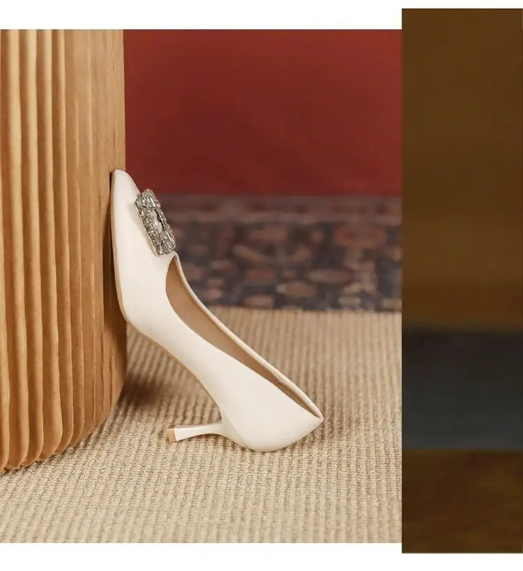 French-Style High Heels for Women, Stiletto Heels, 2026 Spring and Autumn New Style, Comfortable Pointed Toe, Elegant Professional Work Shoes, Rhinestone Single Shoes — feature 6