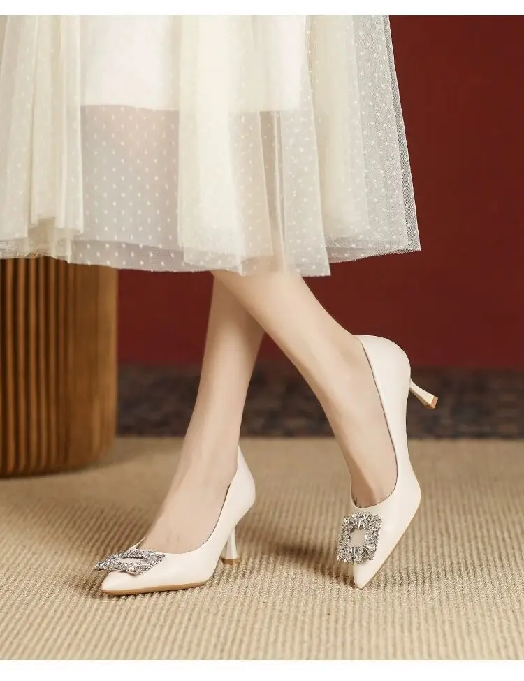 French-Style High Heels for Women, Stiletto Heels, 2026 Spring and Autumn New Style, Comfortable Pointed Toe, Elegant Professional Work Shoes, Rhinestone Single Shoes — feature 8