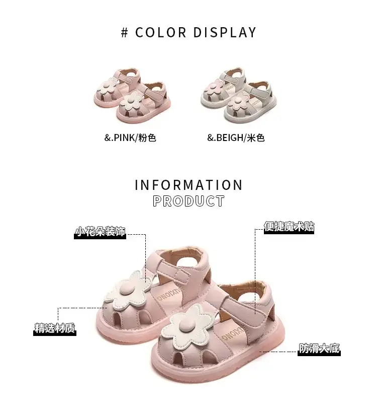 Baby Sandals Floral Soft Sole One Year Old — feature 3