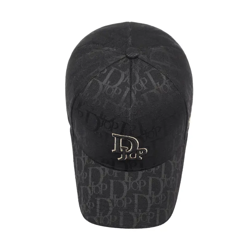 Women Black DP Embroidered Cap Spring Autumn Outdoor Sports