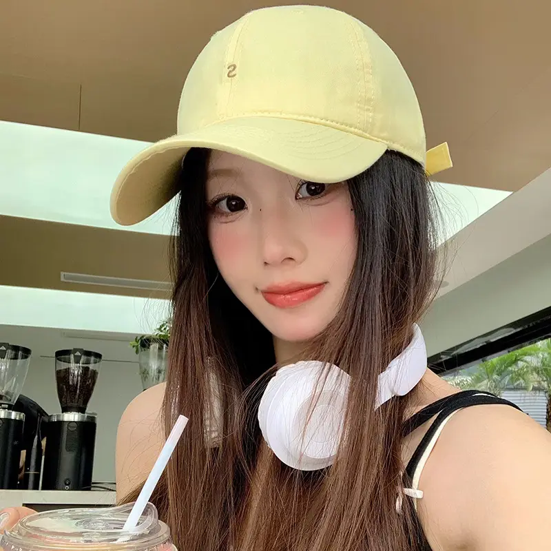 Yellow Letter Embroidered Women's Baseball Cap
