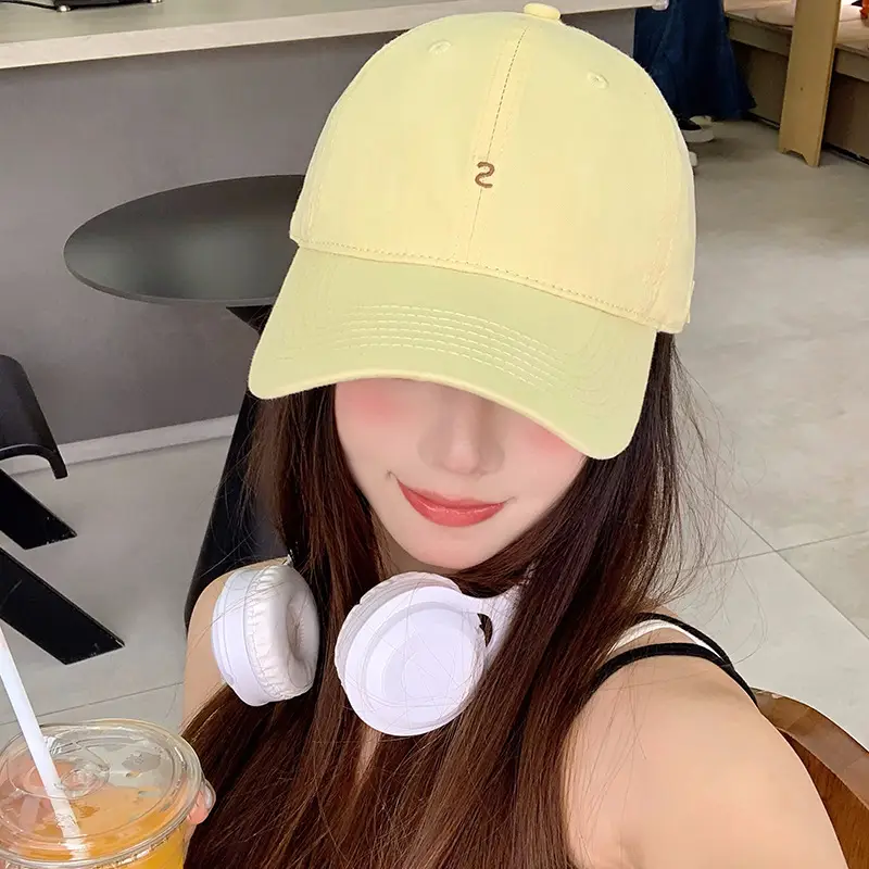 Yellow Letter Embroidered Women's Baseball Cap