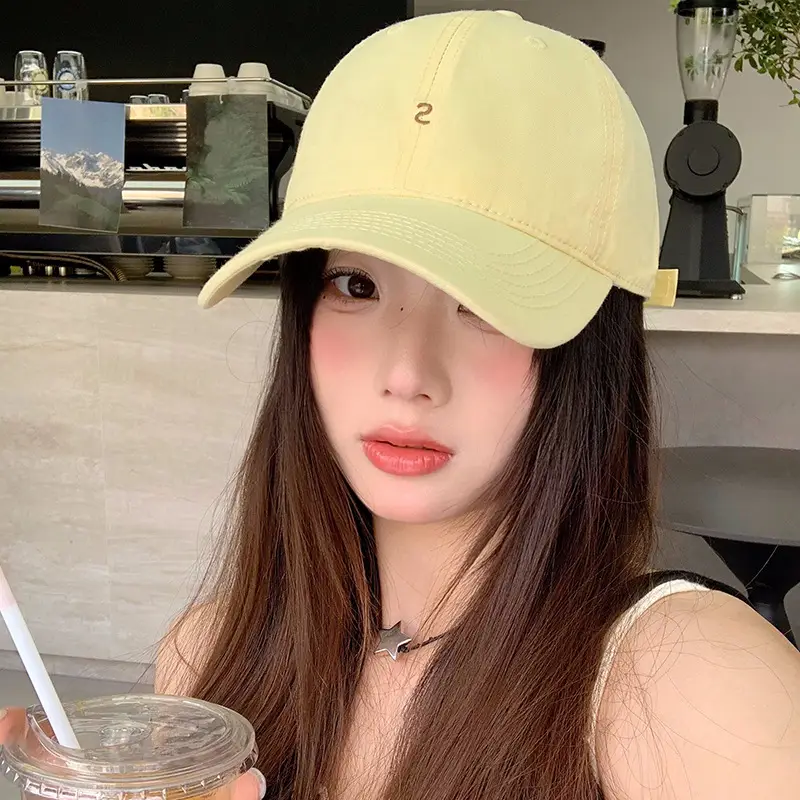 Yellow Letter Embroidered Women's Baseball Cap