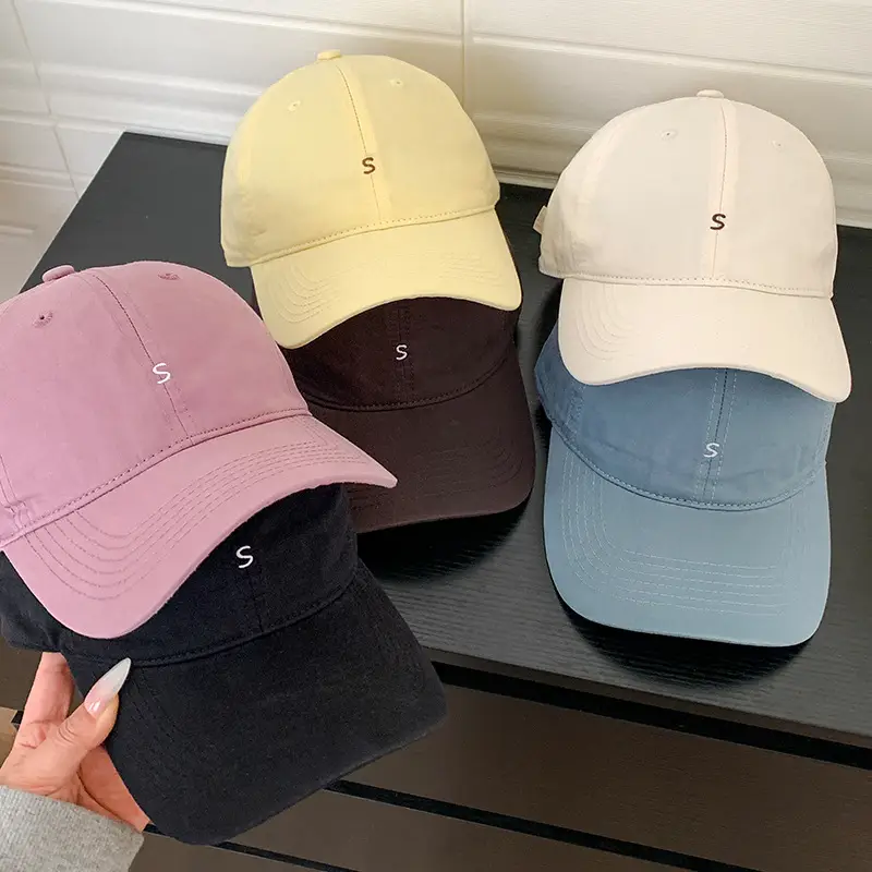 Yellow Letter Embroidered Women's Baseball Cap