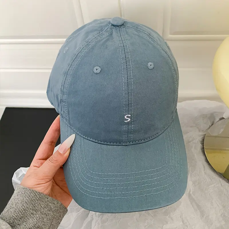 Yellow Letter Embroidered Women's Baseball Cap
