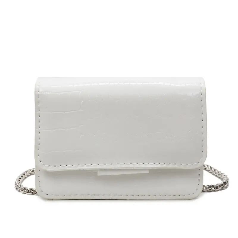 Pink Croc Leather Chain Shoulder Bag for Women