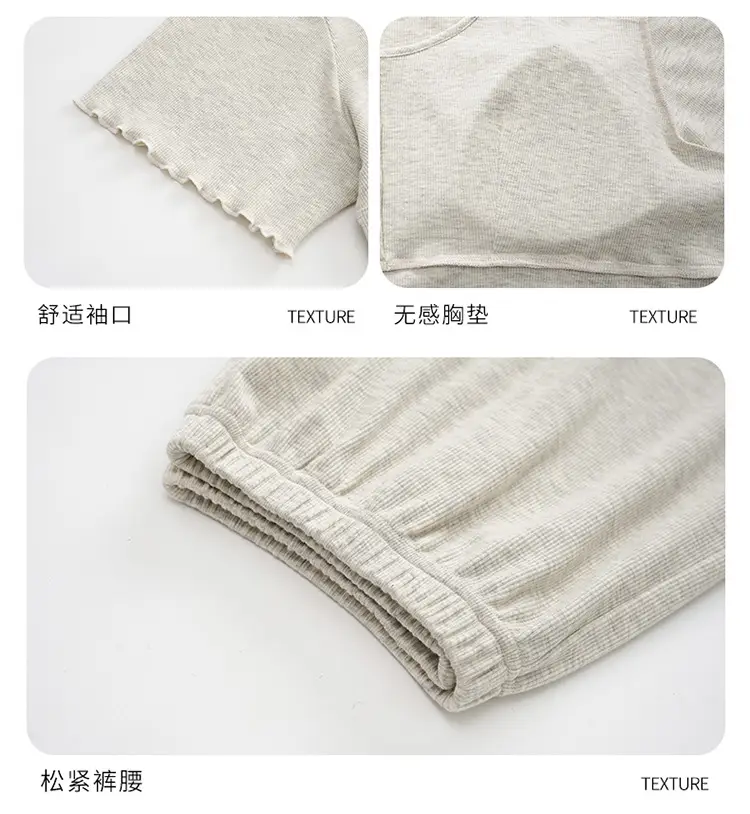 Pregnant Women's Pajamas Summer Thin Short-sleeved Shorts Colored Cotton Modal suit with Chest Pad Postpartum Lactation Monthly Clothing — feature 16