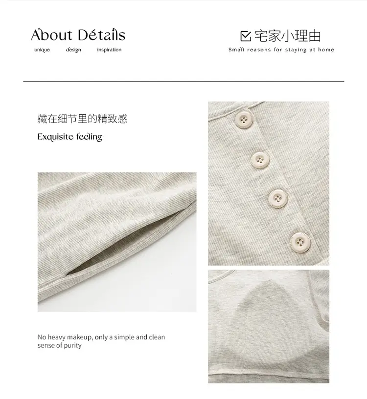 Pregnant Women's Pajamas Summer Thin Short-sleeved Shorts Colored Cotton Modal suit with Chest Pad Postpartum Lactation Monthly Clothing — feature 5